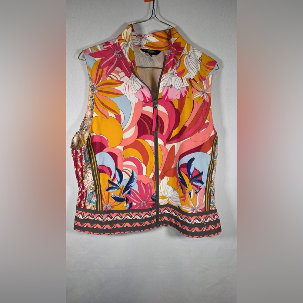 Johnny Was Multicolor Floral Vest